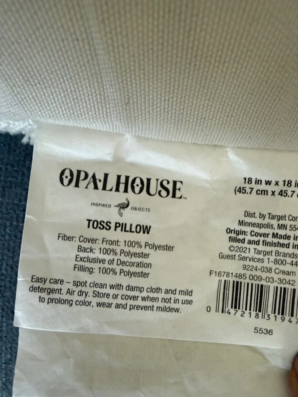 Opalhouse Jungalow Cream Tufted Diamond Throw Pillow Pom Poms Boho 18” New